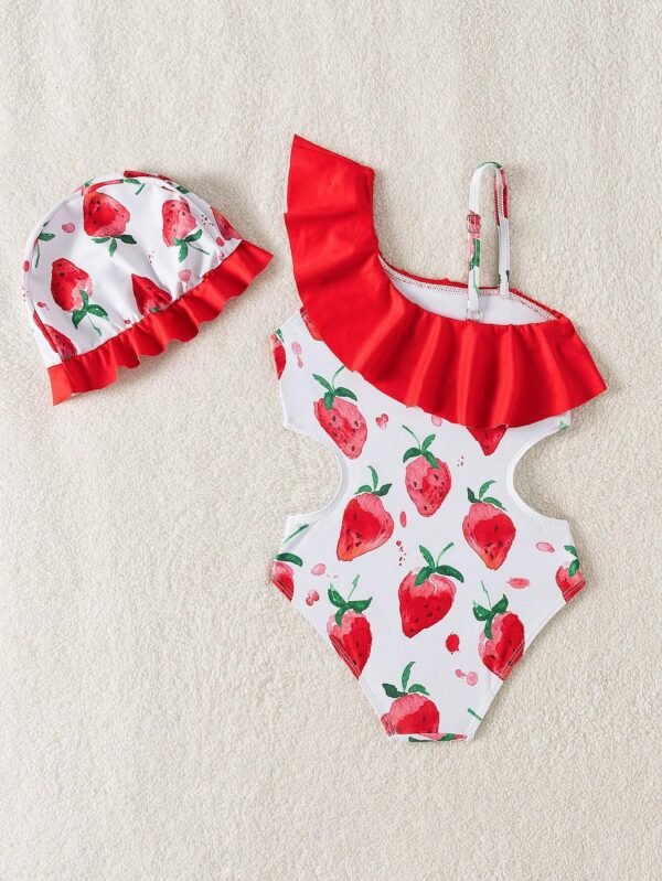 Maillot bain fraise volants – Image 2