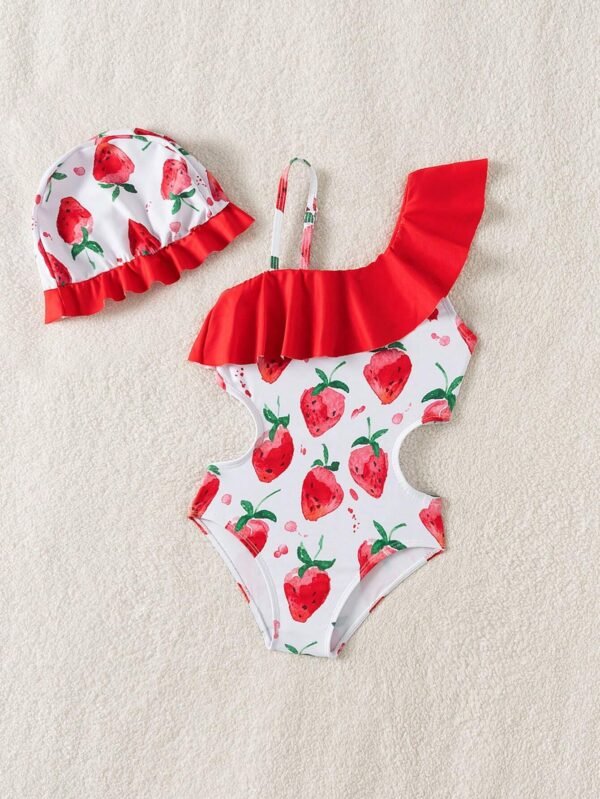 Maillot bain fraise volants – Image 4