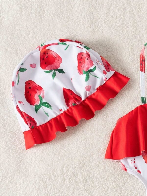 Maillot bain fraise volants – Image 5