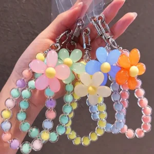 Porte-clés perles bonbon