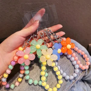 Porte-clés perles bonbon
