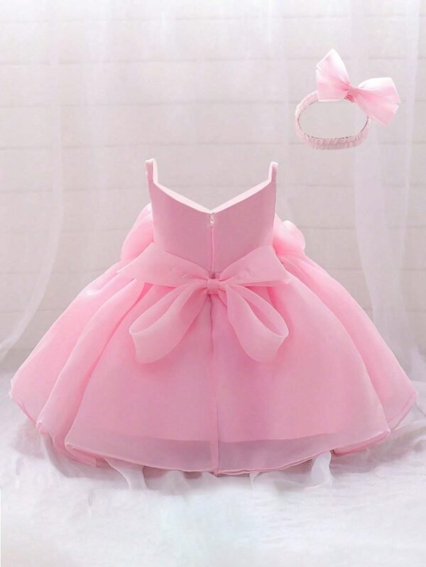 Robe satin fleurs tulle – Image 2