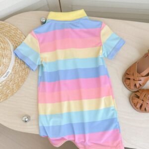 Robe rayée polo manches courtes