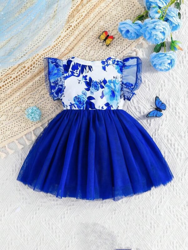 Robe tulle volants nœud – Image 2