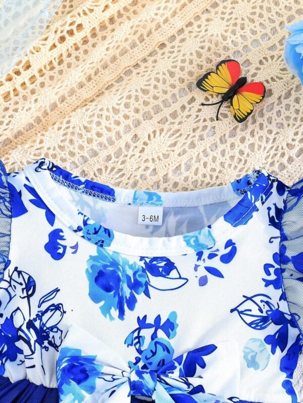 Robe tulle volants nœud – Image 3