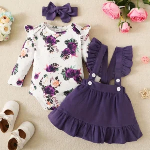Body volants fleurs + bandeau