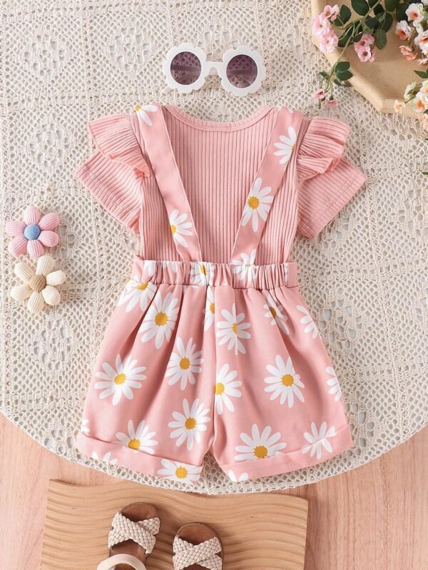 2 pcs salopette + combi fleurs – Image 3