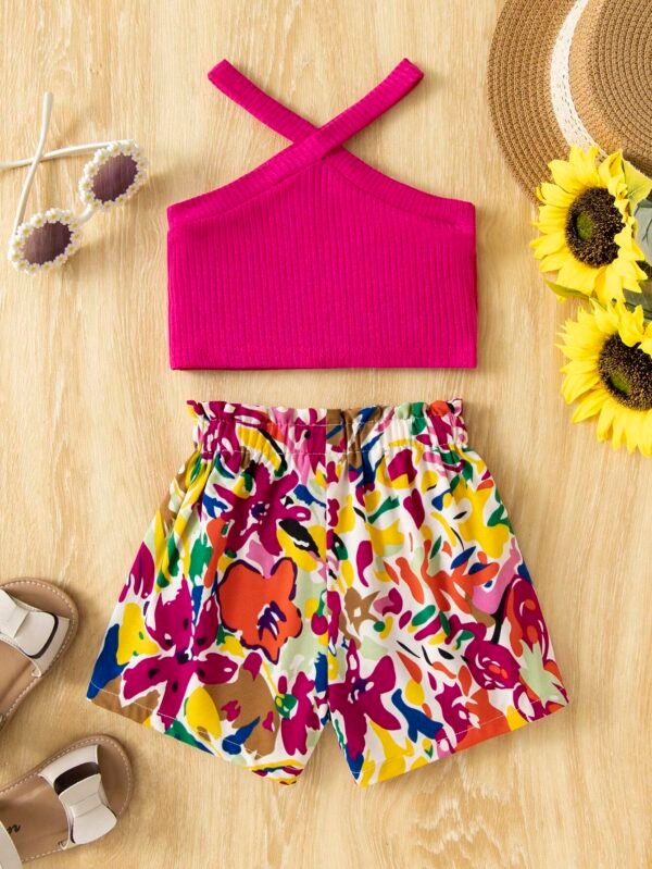 Ensemble débardeur short floral – Image 2