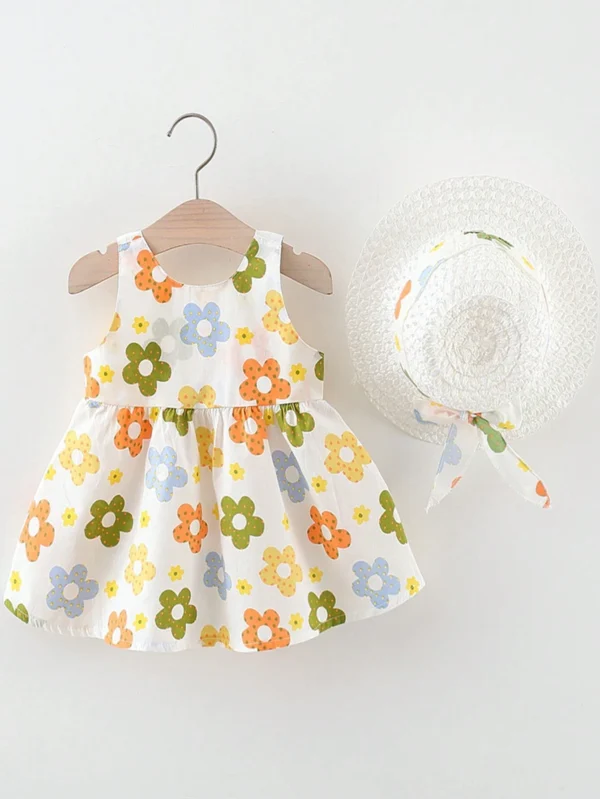 Ensemble 2 pcs robe nœud bébé – Image 2