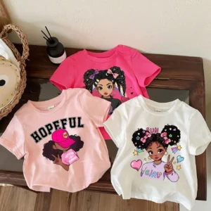 3 pcs t-shirts graphiques col rond