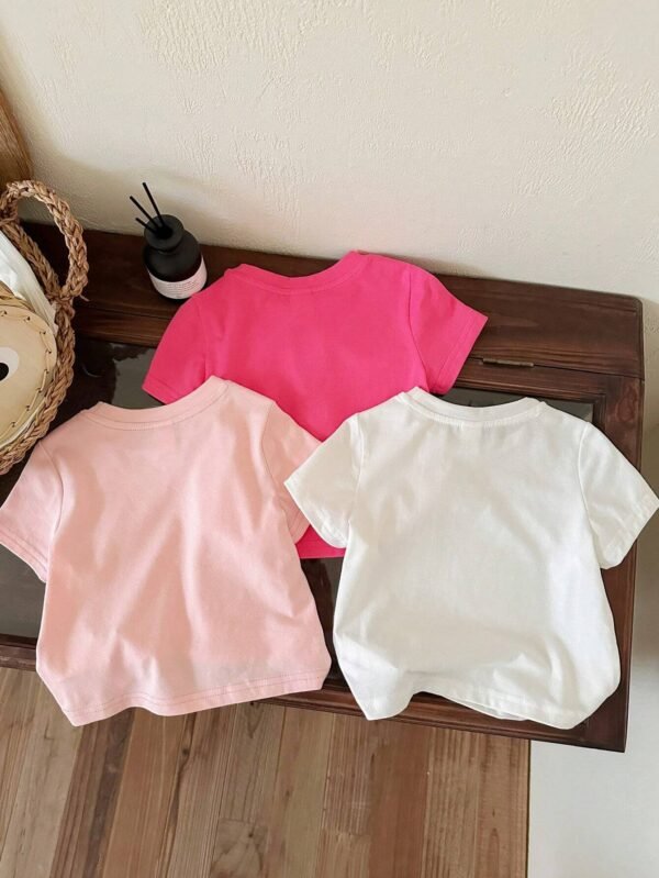 3 pcs t-shirts graphiques col rond – Image 2
