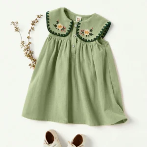 Robe sans manches brodée bébé