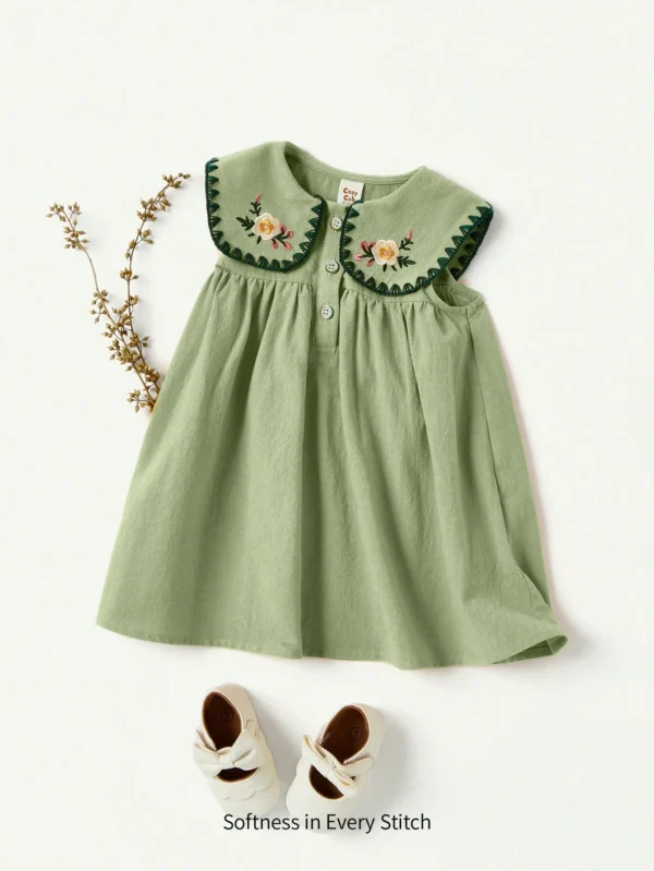 Robe sans manches brodée bébé