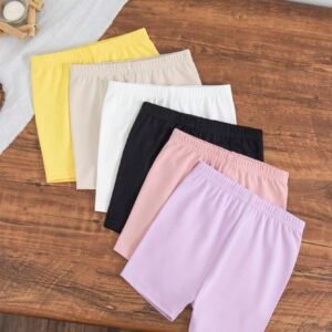 6 pcs shorts tricotés unis