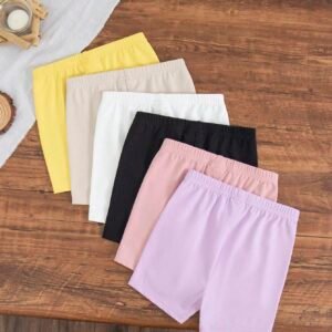 6 pcs shorts tricotés unis