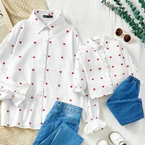 Chemises manches longues pois maman