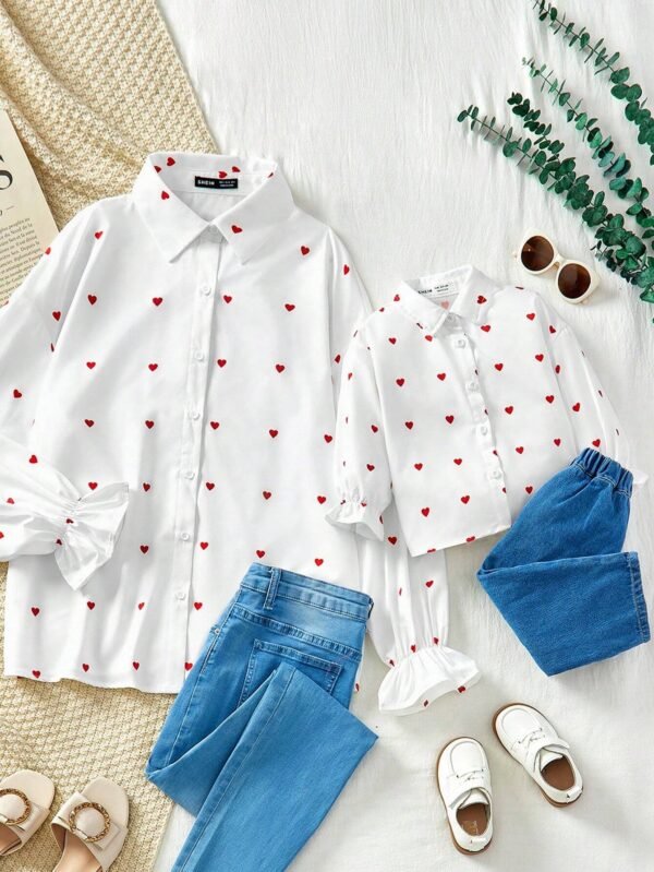 Chemises manches longues pois maman