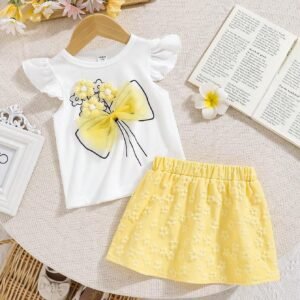 Ensemble haut jupe papillon