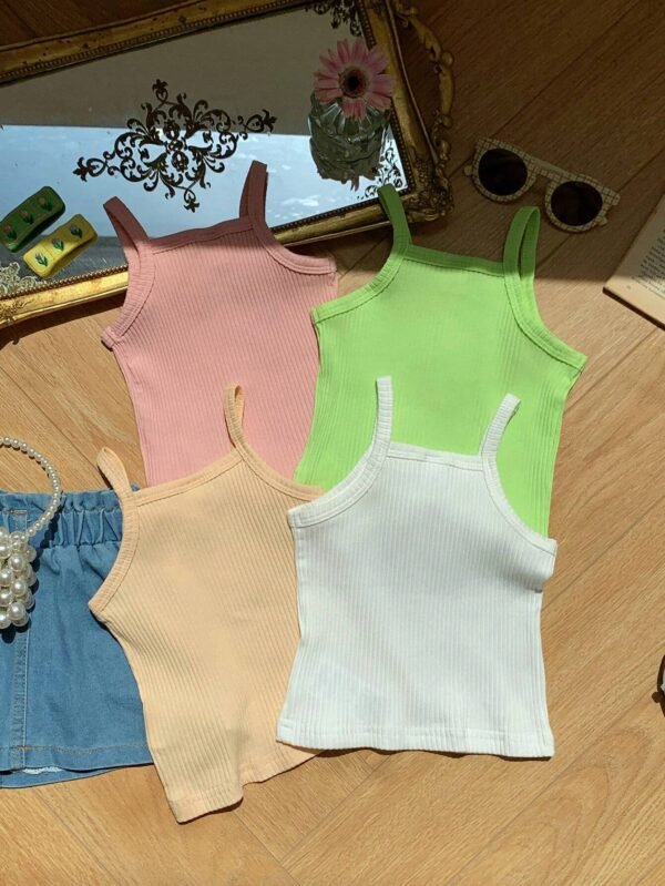 Top sans manches coton broderie 3D – Image 2