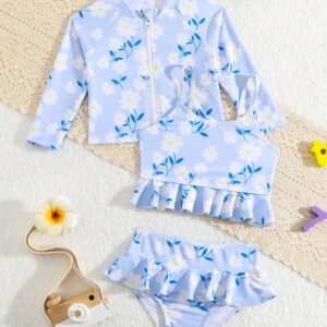 Bikini volants floral zip