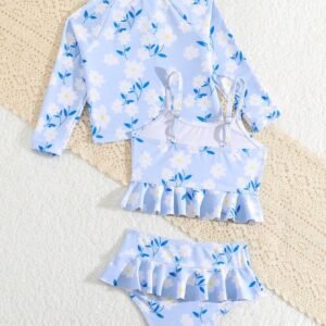 Bikini volants floral zip