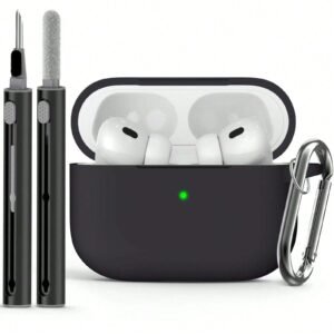 Coque silicone AirPods avec brosse