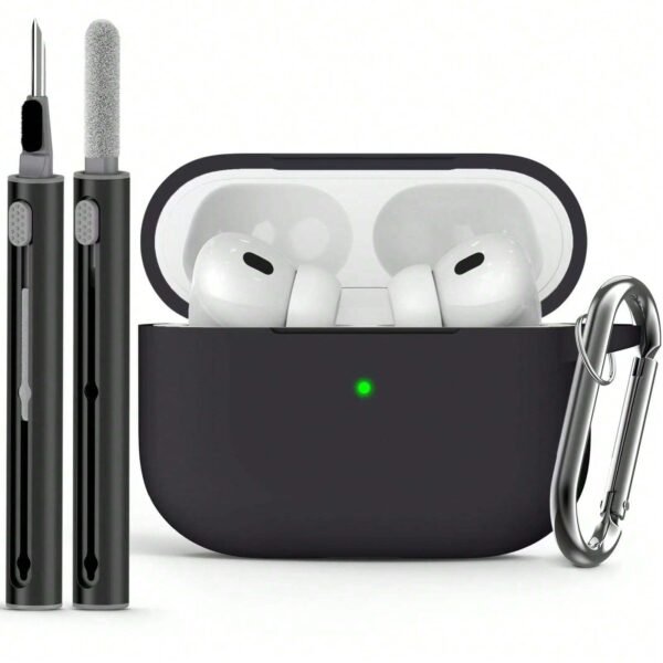Coque silicone AirPods avec brosse