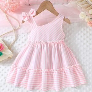 Robe sans manches rayures bébé