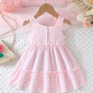 Robe sans manches rayures bébé