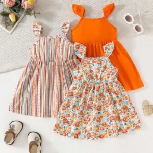 Set 3 pcs robe sans manches