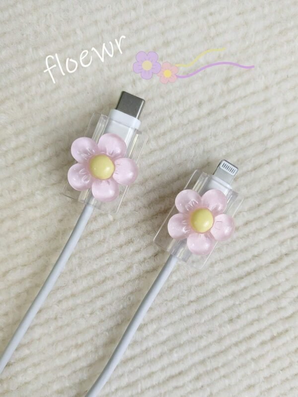 2 protège câble fleur