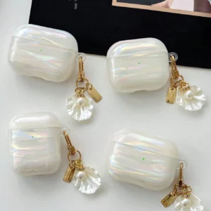 Coque perle irisée collier