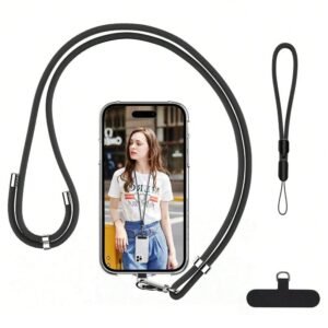 Cordon téléphone noir minimaliste