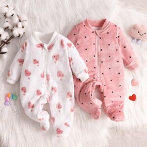 Ensemble 2 pcs cœur pois