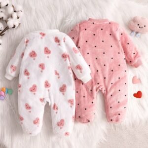 Ensemble 2 pcs cœur pois