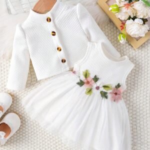 Ensemble robe tulle + veste bébé