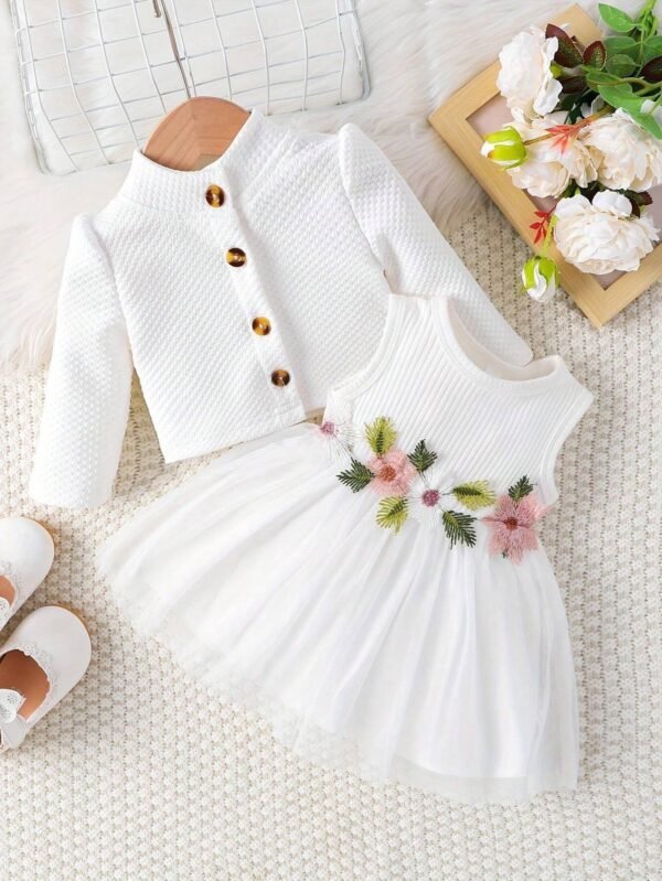 Ensemble robe tulle + veste bébé