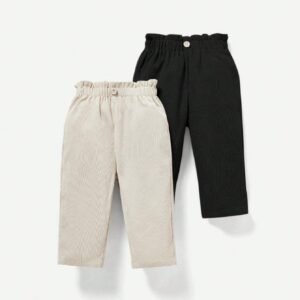 2 pcs leggings à volants unis