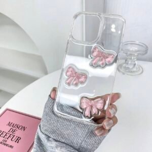 Coque perles décorative nœud