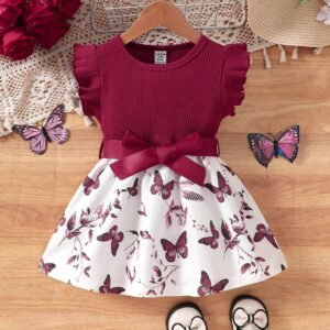 Robe papillon ceinture bébé
