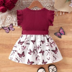 Robe papillon ceinture bébé