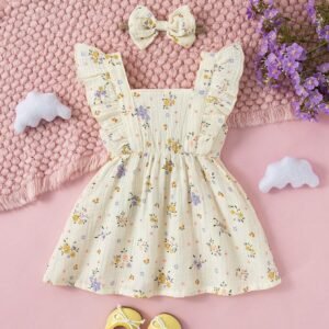 Robe bretelles plissée foulard