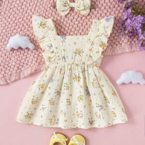 Robe bretelles plissée foulard