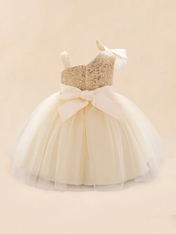 Robe princesse paillettes champagne – Image 3