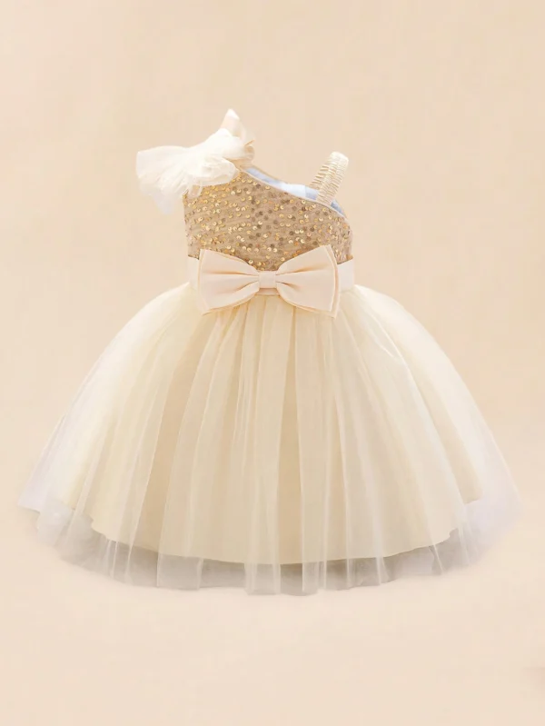 Robe princesse paillettes champagne