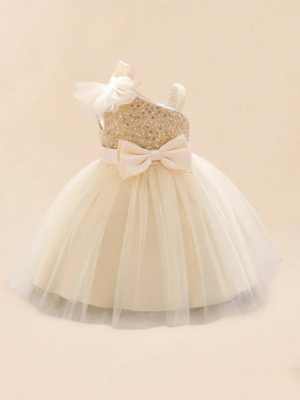 Robe princesse paillettes champagne – Image 2
