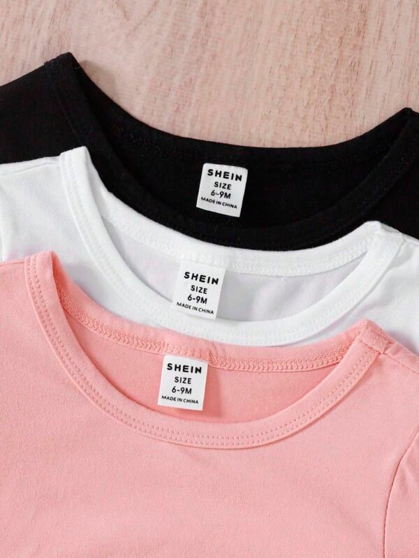 3 pcs t-shirts manches longues unis – Image 5