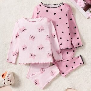 Set 4 pcs top pantalon volants