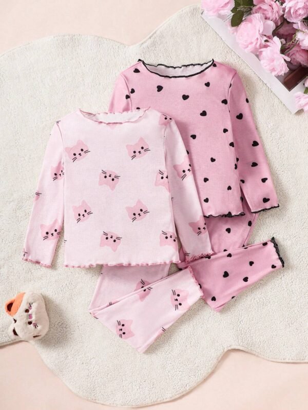 Set 4 pcs top pantalon volants