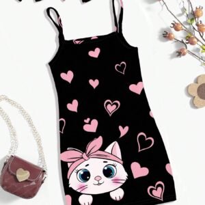 Robe été chat cœur